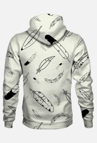 Bluza z kapturem we wzory (pióra)