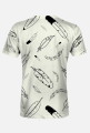 T-Shirt męski we wzory (pióra)
