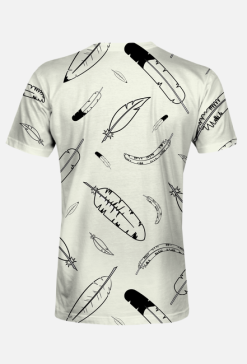 T-Shirt męski we wzory (pióra)