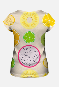 T-Shirt damski we wzory (owoce)