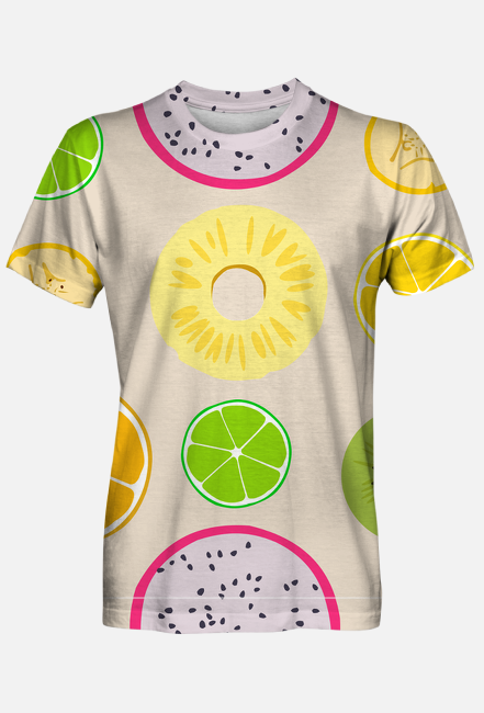 T-Shirt męski we wzory (owoce)
