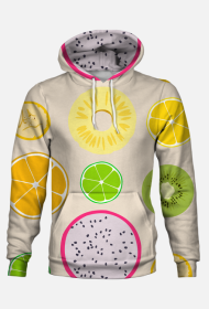 Bluza z kapturem we wzory (owoce)