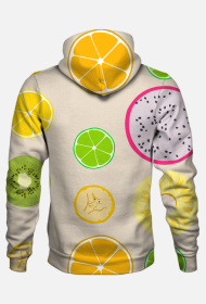 Bluza z kapturem we wzory (owoce)