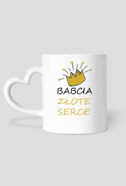 Kubek z uchem w kształcie serca "Babcia Złote Serce"
