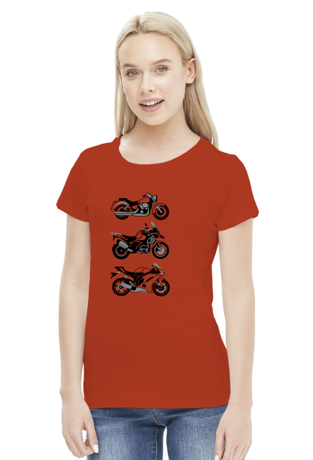 3 motorcykle koszulka damska