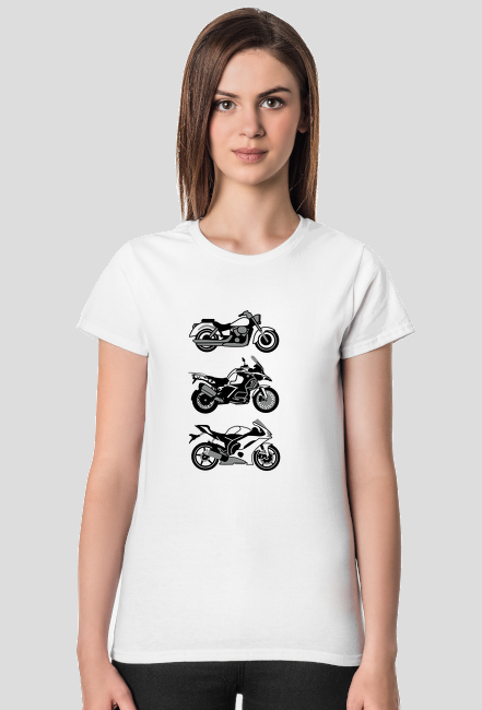 3 motorcykle koszulka damska