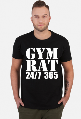 GYM RAT 24/7 365 SIŁOWNIA FITNESS TRENING T-SHIRT KOLOR