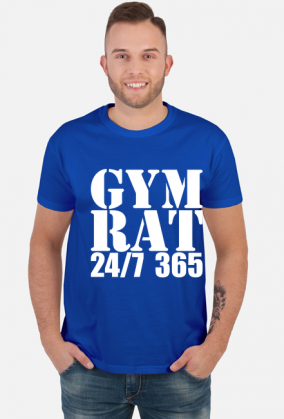 GYM RAT 24/7 365 SIŁOWNIA FITNESS TRENING T-SHIRT KOLOR