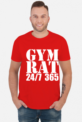 GYM RAT 24/7 365 SIŁOWNIA FITNESS TRENING T-SHIRT KOLOR