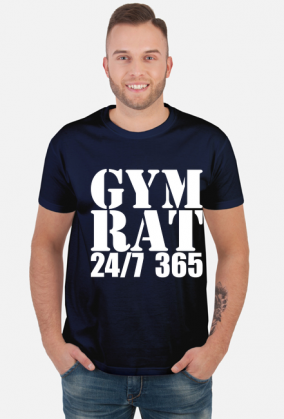 GYM RAT 24/7 365 SIŁOWNIA FITNESS TRENING T-SHIRT KOLOR