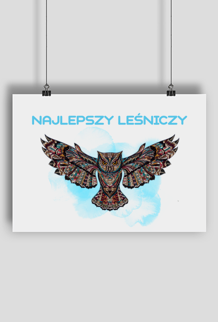 Plakat dla leśnika z sową Najlepszy leśniczy