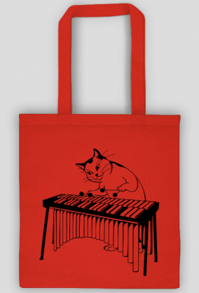 Torba bawełniana z kocim muzykantem