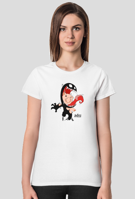 Świnek Rysuje - T-Shirt - Damski - Śvinom
