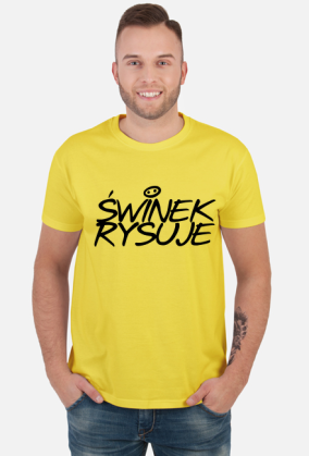 Świnek Rysuje - T-Shirt - Męski - Promo Double