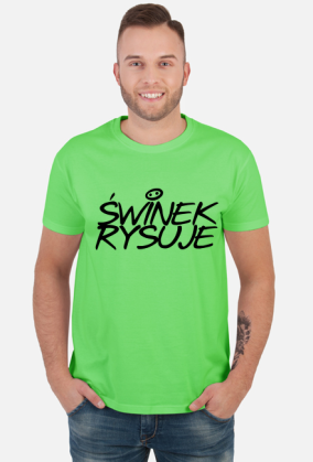 Świnek Rysuje - T-Shirt - Męski - Promo Double
