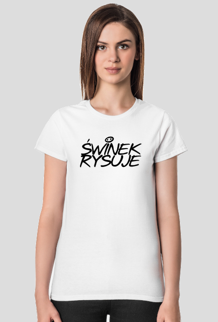 Świnek Rysuje - T-shirt - Damska - Promo Double