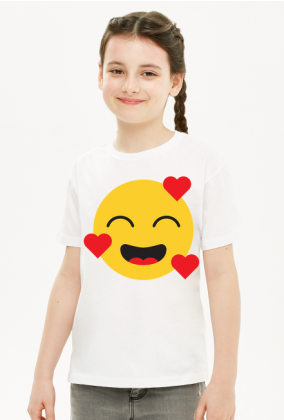 Dziecięca emoji w serduszka