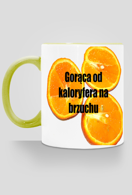 kubek Gorąca od kaloryfera na brzuchu