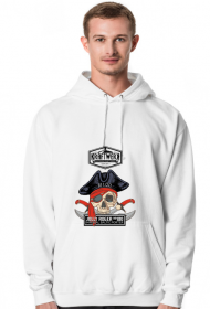 bluza z kaputerm JOLLY ROGER biała