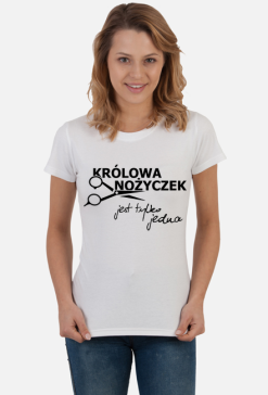 Królowa Nożyczek Koszulka Damska Biała