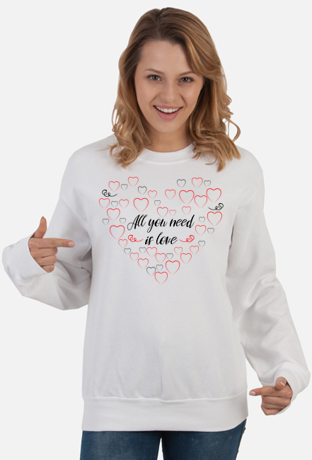 All You need is love - bluza na walentynki damska