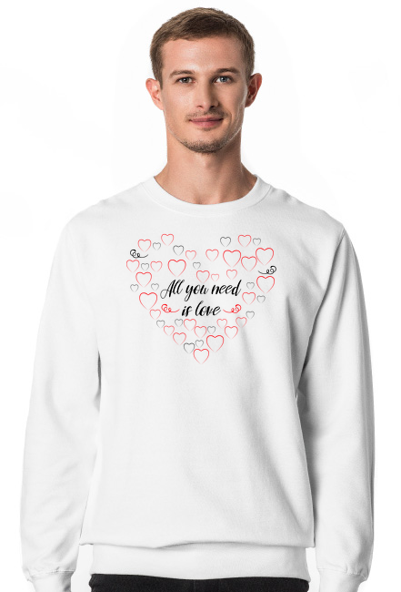 All You need is love - męska bluza na Walentynki