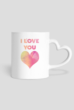Kubek z uchem w kształcie serca "I Love You"