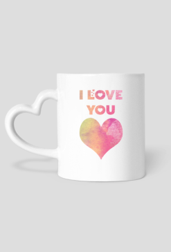 Kubek z uchem w kształcie serca "I Love You"