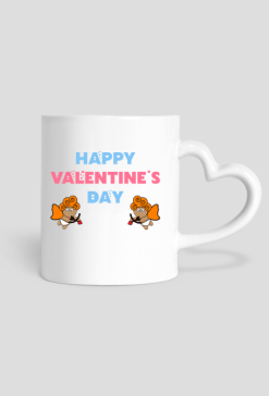 Kubek z uchem w kształcie serca "Happy Valentine's Day"