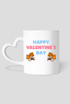 Kubek z uchem w kształcie serca "Happy Valentine's Day"