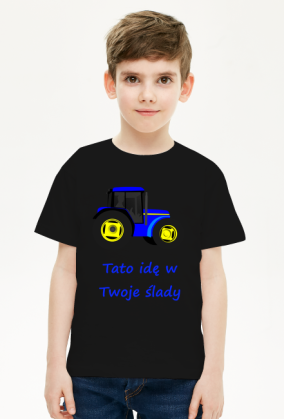 Koszulka Tato idę w Twoje ślady traktor rolnik
