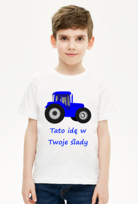Koszulka Tato idę w Twoje ślady traktor rolnik