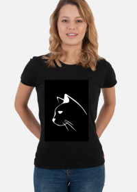 Koszulka damska "Kot" - czarna