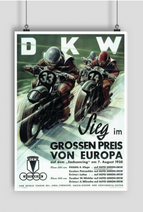 Plakat A1 59x84cm DKW vintage