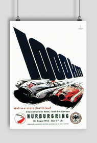 Plakat A2 42x59cm Nurburgring 1954 vintage