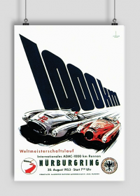 Plakat A2 42x59cm Nurburgring 1954 vintage