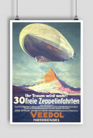 Plakat A2 42x59cm Zeppelin vintage