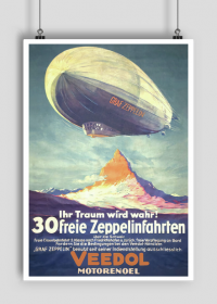 Plakat A2 42x59cm Zeppelin vintage