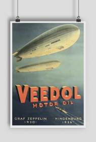 Plakat A2 42x59cm Zeppelin vintage