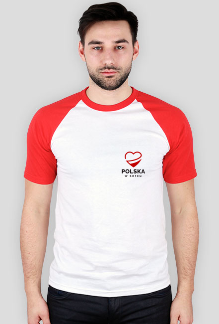 Męski T-shirt z Polską w Sercu