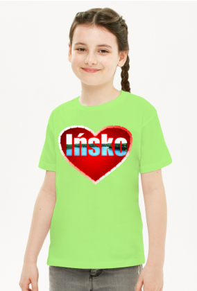 Koszulka serce z napisem Ińsko dla dziewczynki