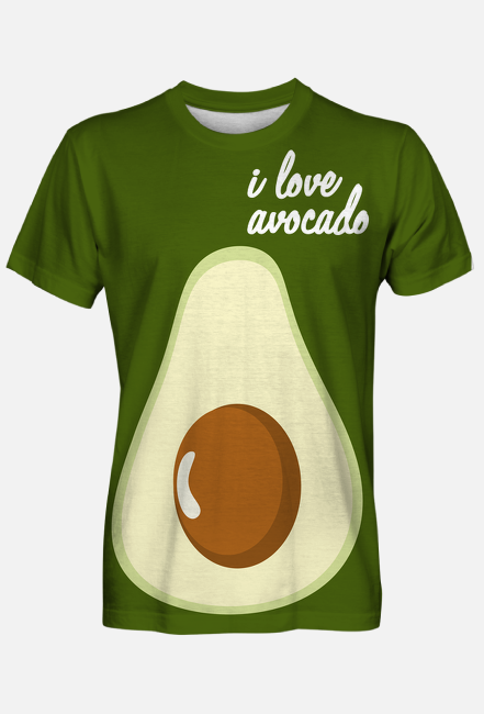 koszulka full print i love avocado