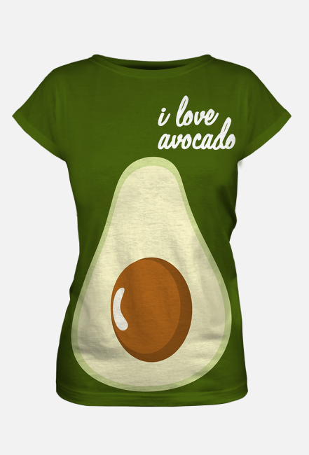 koszulka damska full print i love avocado