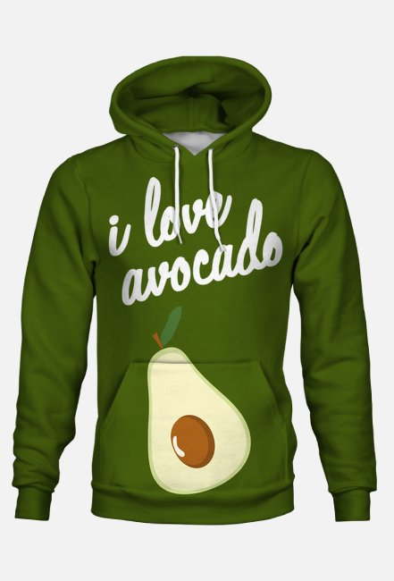 bluza męska full print i love avocado