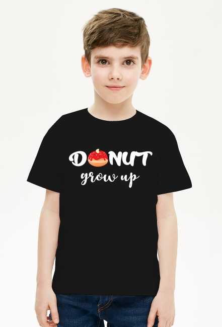 Koszulka chłopięca Donut Grow Up - czarna