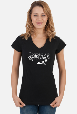Potrzebuję Chwili Wytchnienia (bluzka damska v-neck) jg