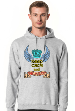 Keep Calm and Be Free Bluza z Kapturem Męska