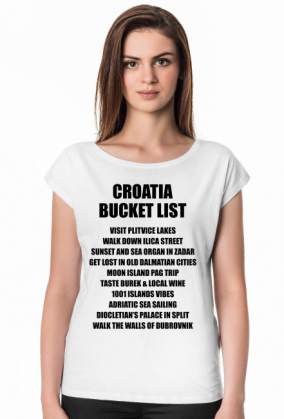 CROATIA BUCKET LIST o neck white
