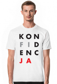 Koszulka biała KONFIDENCJA (Konstytucja parodia). Zobacz też inne wzory!