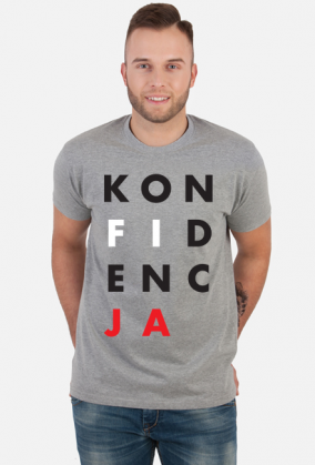 Koszulka szara KONFIDENCJA (Konstytucja parodia). Zobacz też inne wzory!